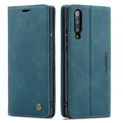 CASEME Samsung Galaxy A50 Retro Wallet Case - Blauw