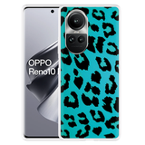 Hoesje geschikt voor Oppo Reno10 Pro 5G Luipaard Groen Zwart