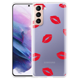 Hoesje geschikt voor Samsung Galaxy S21 - Red Kisses