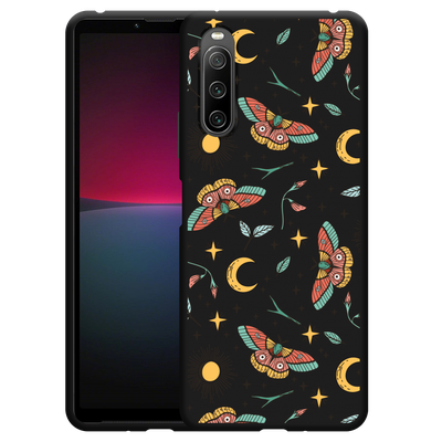 Cazy Hoesje Zwart geschikt voor Sony Xperia 10 IV - Magisch Patroon