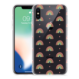 Hoesje geschikt voor iPhone X - Regenboog Patroon