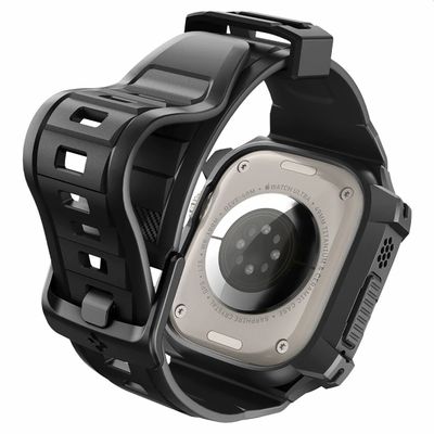 Apple Watch Ultra 1/2 Hoesje - Spigen Rugged Armor Pro Case - Zwart