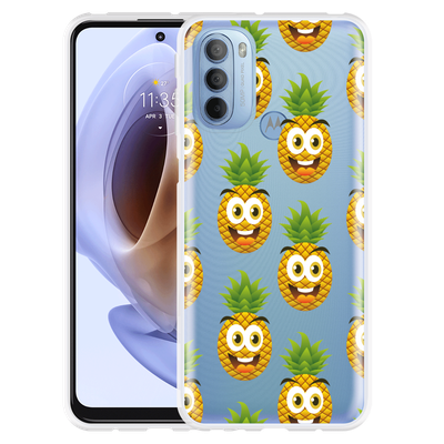 Cazy Hoesje geschikt voor Motorola Moto G41 - Happy Ananas