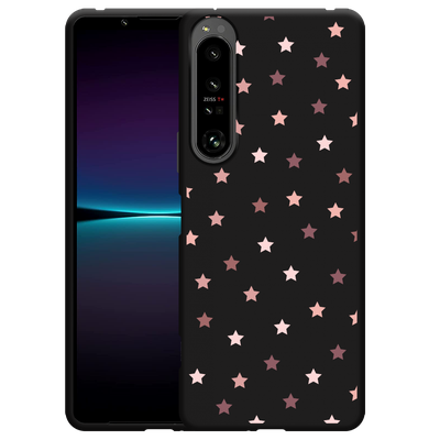 Cazy Hoesje Zwart geschikt voor Sony Xperia 1 IV - Stars