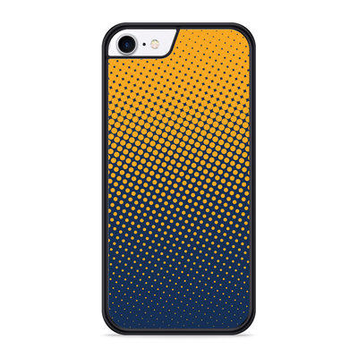Cazy Hardcase hoesje geschikt voor iPhone 8 - Geel Blauwe Cirkels
