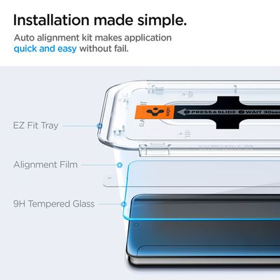 Spigen Screenprotector geschikt voor Samsung Galaxy S24+ - Tempered Glas met Montage 2 stuks - Transparant