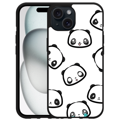 Cazy Hardcase Hoesje geschikt voor iPhone15 Panda Emotions