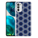 Hoesje geschikt voor Motorola Moto G52 - Blauwe Hexagons
