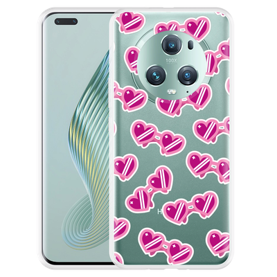 Cazy Hoesje geschikt voor Honor Magic5 Pro Hartjes Zonnebrillen