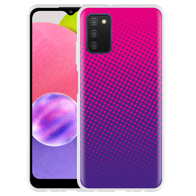 Cazy Hoesje geschikt voor Samsung Galaxy A03s - Roze Paarse Cirkels