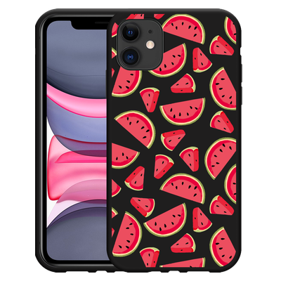 Cazy Hoesje Zwart geschikt voor iPhone 11 Watermeloen