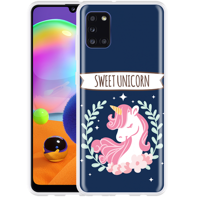 Cazy Hoesje geschikt voor Samsung Galaxy A31 - Sweet Unicorn