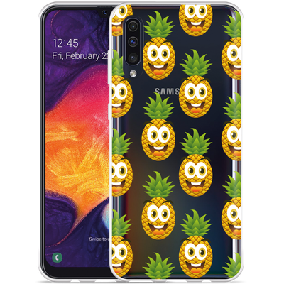 Cazy Hoesje geschikt voor Samsung Galaxy A50 - Happy Ananas