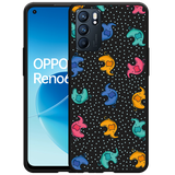 Hoesje Zwart geschikt voor Oppo Reno6 5G - Happy Elephant