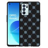 Hoesje Zwart geschikt voor Oppo Reno6 Pro 5G - Snowflake Pattern