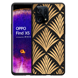 Hoesje Zwart geschikt voor Oppo Find X5 - Art Deco Gold