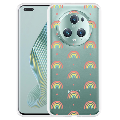 Cazy Hoesje geschikt voor Honor Magic5 Pro Regenboog Patroon