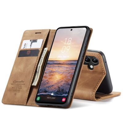 Samsung Galaxy A54 Hoesje - CASEME Retro Telefoonhoesje met Portemonnee - Bruin