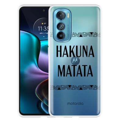 Cazy Hoesje geschikt voor Motorola Edge 30 - Hakuna Matata black