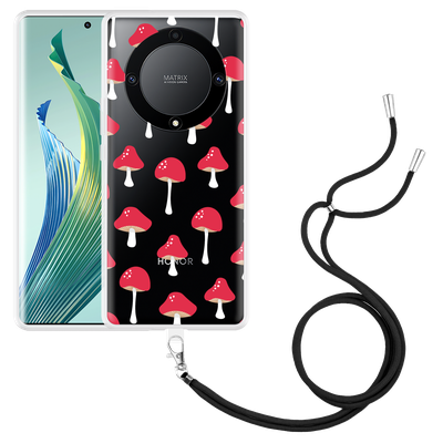 Cazy Hoesje met koord geschikt voor Honor Magic5 Lite Paddenstoelen