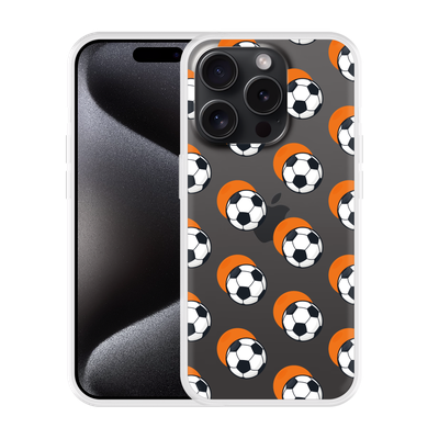 Cazy Hoesje geschikt voor iPhone 15 Pro Max Soccer Ball Orange