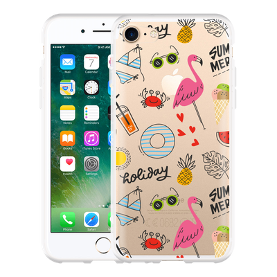 Cazy Hoesje geschikt voor iPhone 7 - Summer Flamingo