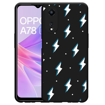 Cazy Hoesje Zwart geschikt voor Oppo A78 5G Bliksemschichten