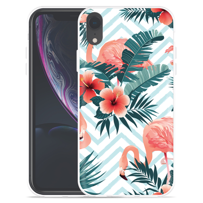 Cazy Hoesje geschikt voor iPhone Xr - Flamingo Flowers