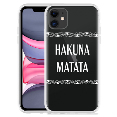 Cazy Hoesje geschikt voor iPhone 11 - Hakuna Matata white