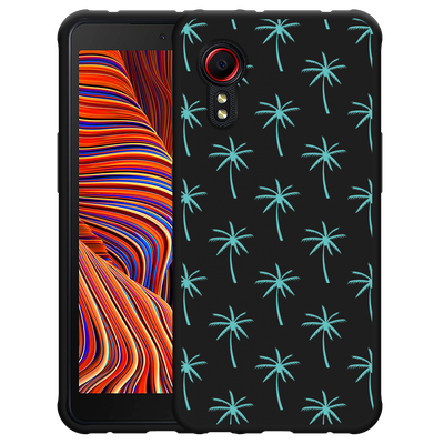 Cazy Hoesje Zwart geschikt voor Samsung Galaxy Xcover 5 - Palmbomen