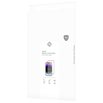 Cazy Full Cover Glass Screen Protector geschikt voor iPhone 14 Pro Max - Zwart