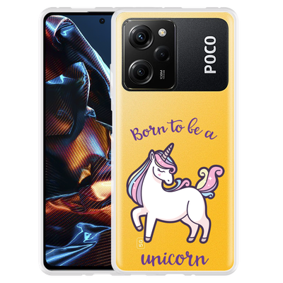 Cazy Hoesje geschikt voor Poco X5 Pro Born to be a Unicorn