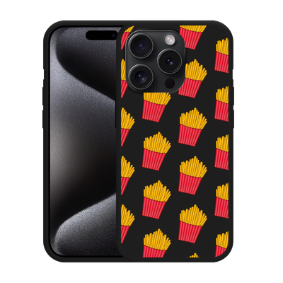 Cazy Hoesje Zwart geschikt voor iPhone 15 Pro Max Franse Frietjes