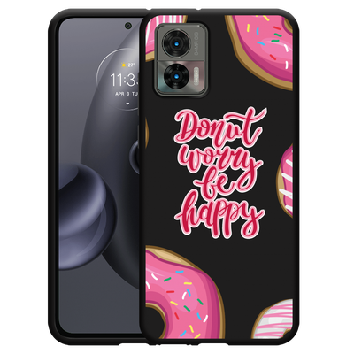 Cazy Hoesje Zwart geschikt voor Motorola Edge 30 Neo - Donut Worry
