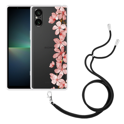 Cazy Hoesje met koord geschikt voor Sony Xperia 5 V Flower Branch