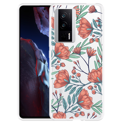 Cazy Hoesje geschikt voor Poco F5 Pro Poppy Roses