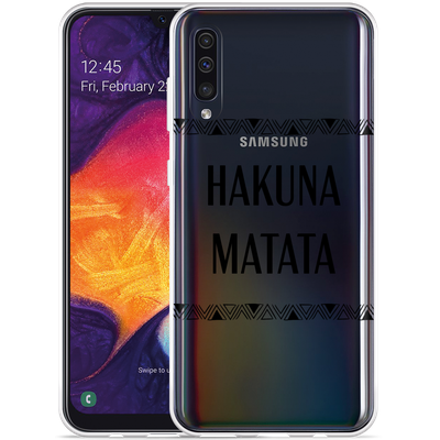 Cazy Hoesje geschikt voor Samsung Galaxy A50 - Hakuna Matata black