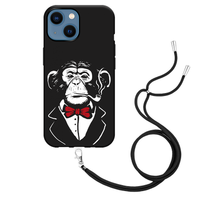 Cazy Hoesje met Koord geschikt voor iPhone 13 Mini - Smoking Chimp