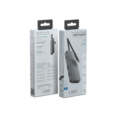 LINQ Connects 7in1 USB-C HDMI Adapter - Triple Display MST - LQ48019