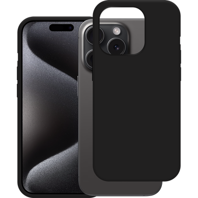 Just in Case iPhone 15 Pro - Soft TPU Case with Necklace Strap - Black