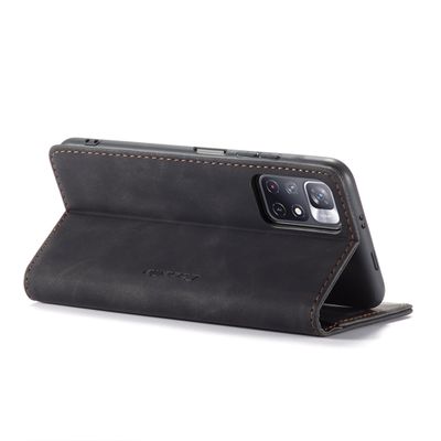 Caseme Hoesje geschikt voor Xiaomi Poco M4 Pro 5G - Retro Wallet Case - Zwart