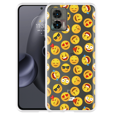 Cazy Hoesje geschikt voor Motorola Edge 30 Neo - Emoji