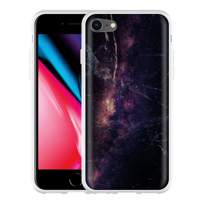 Cazy Hoesje geschikt voor iPhone 8 - Black Space Marble