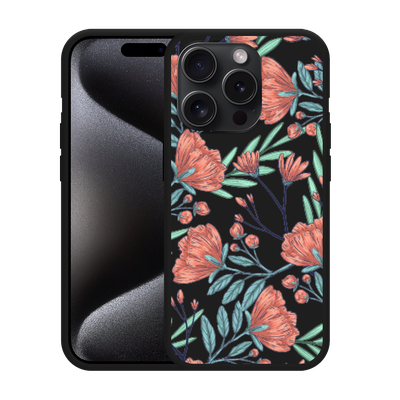 Cazy Hoesje Zwart geschikt voor iPhone 15 Pro Max Poppy Roses