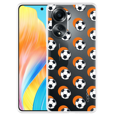 Cazy Hoesje geschikt voor Oppo A58 4G Soccer Ball Orange