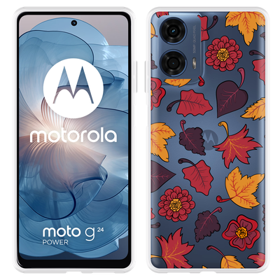 Cazy Hoesje geschikt voor Motorola Moto G04/G04s/G24/G24 Power Herfstbladeren