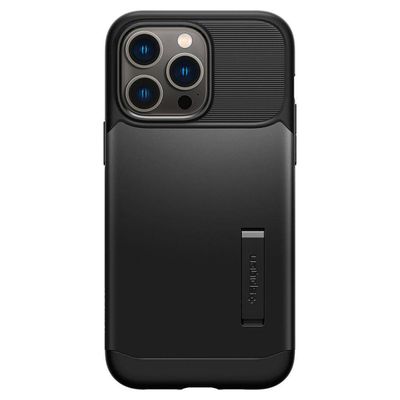 Hoesje geschikt voor iPhone 14 Pro Max Spigen Slim Armor Case - Zwart
