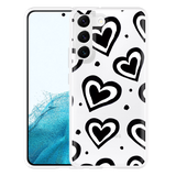 Hoesje geschikt voor Samsung Galaxy S22+ - Watercolor Hearts