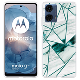 Hoesje geschikt voor Motorola Moto G04/G04s/G24/G24 Power Polygon Marmer Groen