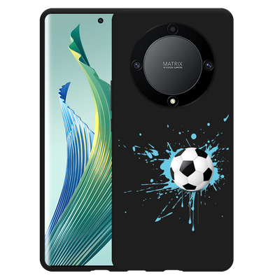 Cazy Hoesje Zwart geschikt voor Honor Magic5 Lite Soccer Ball